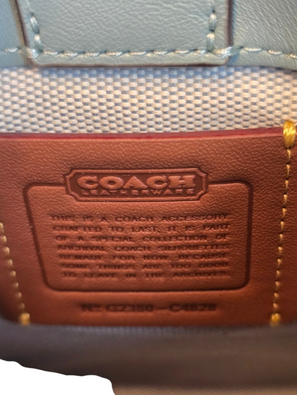 Coach Cashin Sage Green Blue Mini Crossbody Tote - Picture 3 of 14